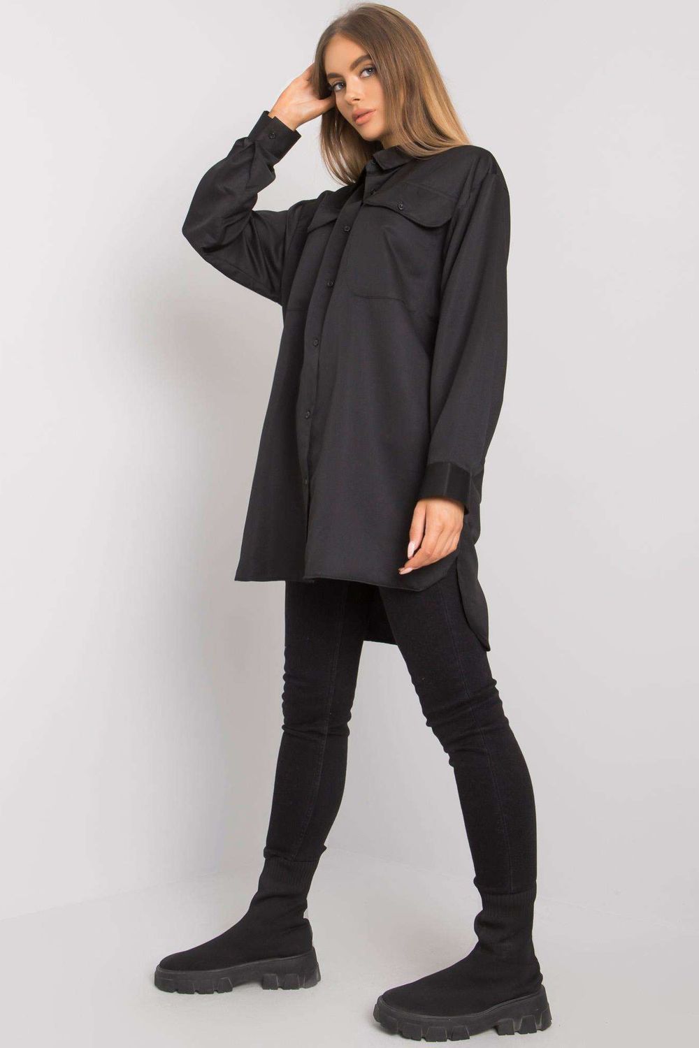 Koszula Damska Model EM-KS-678-1.09 Black - Ex Moda160756 - Czarny - obrazek 3