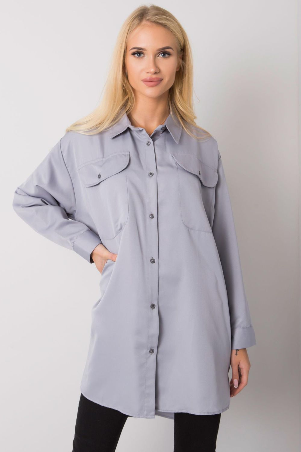 Koszula Damska Model EM-KS-678-1.09 Grey - Ex Moda160758 - Szary