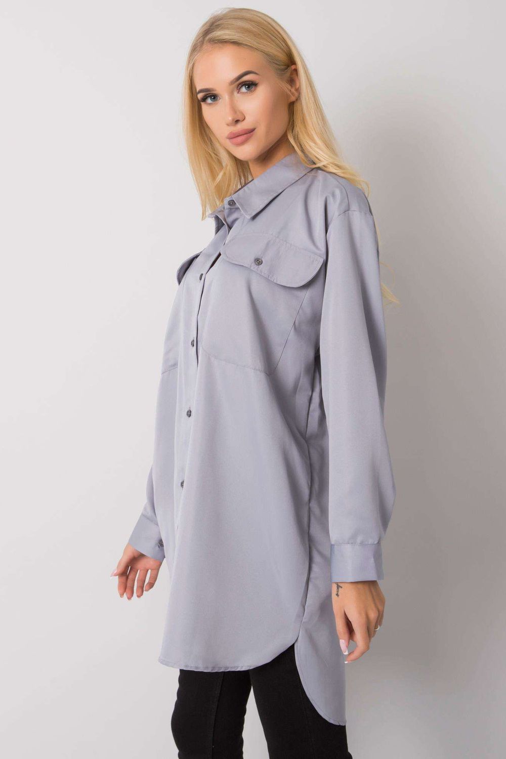 Koszula Damska Model EM-KS-678-1.09 Grey - Ex Moda160758 - Szary - obrazek 2