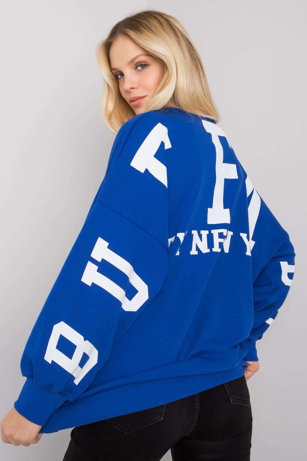 Bluza Damska Model EM-BL-710.14 Blue - Ex Moda161925 - Niebieski - obrazek 3