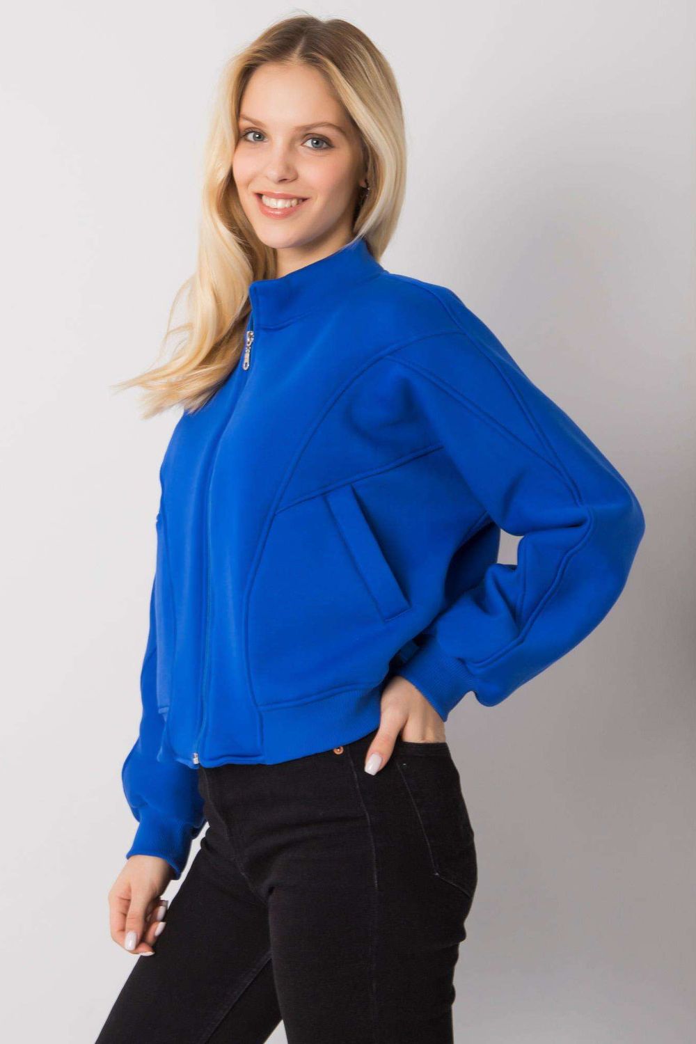 Bluza Damska Model EM-BL-703.17 Blue - Ex Moda161929 - Niebieski - obrazek 3