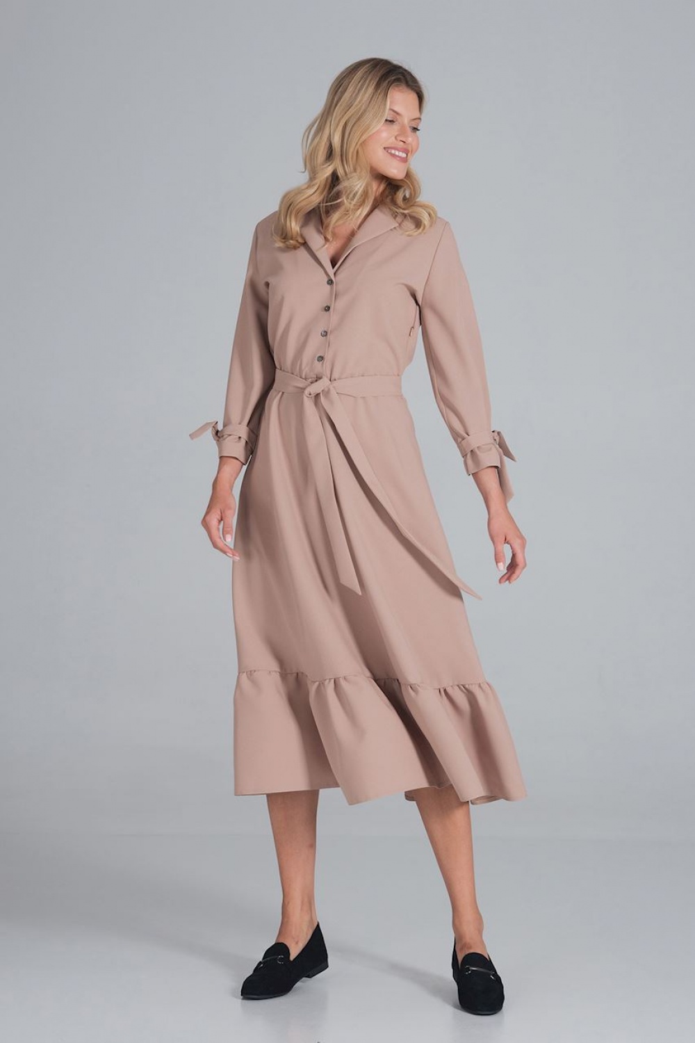 Sukienka Model M840 Beige - Figl162373 - Beżowy - obrazek 2
