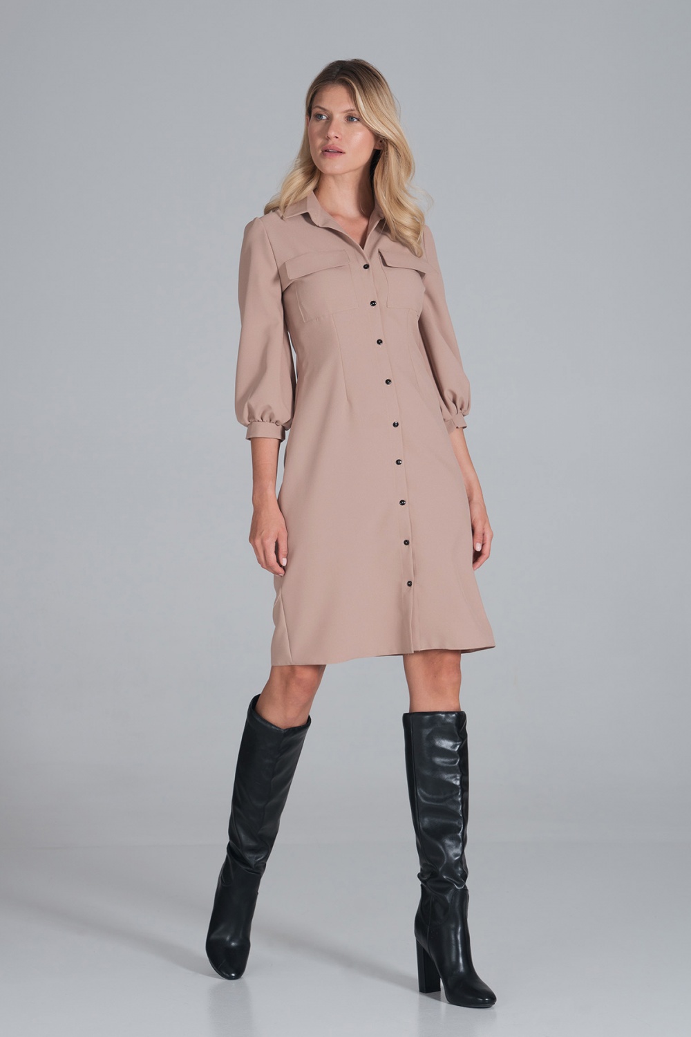 Sukienka Model M849 Beige - Figl162387 - Beżowy - obrazek 4