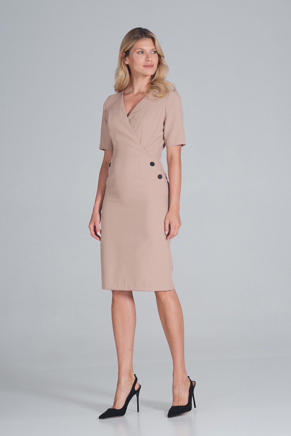 Sukienka Model M851 Beige - Figl162427 - Beżowy