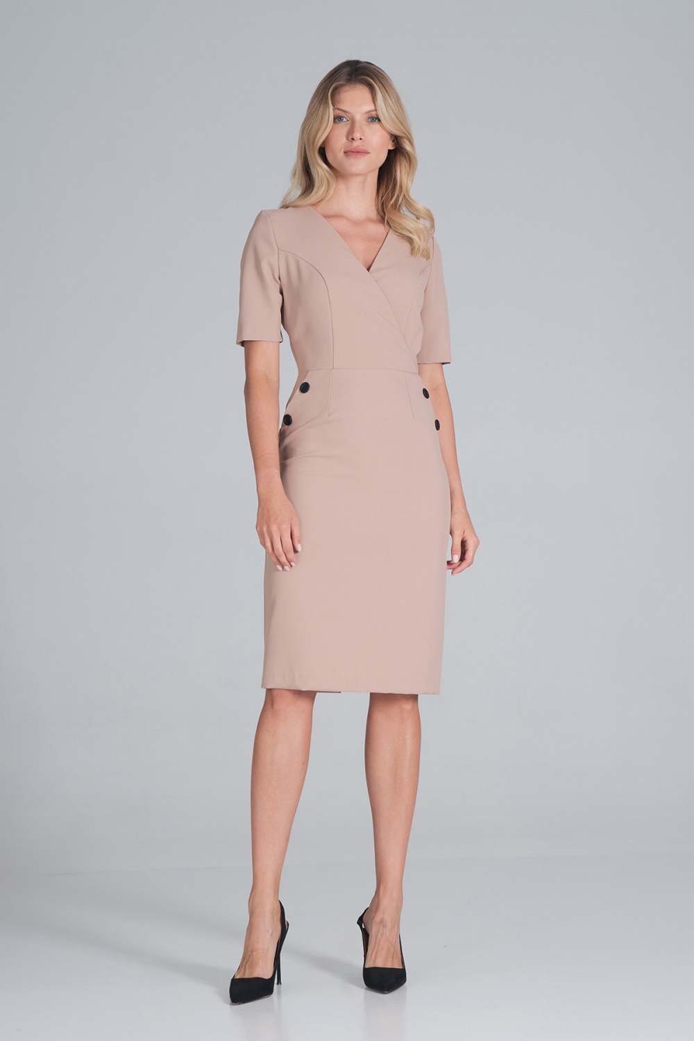 Sukienka Model M851 Beige - Figl162427 - Beżowy - obrazek 2