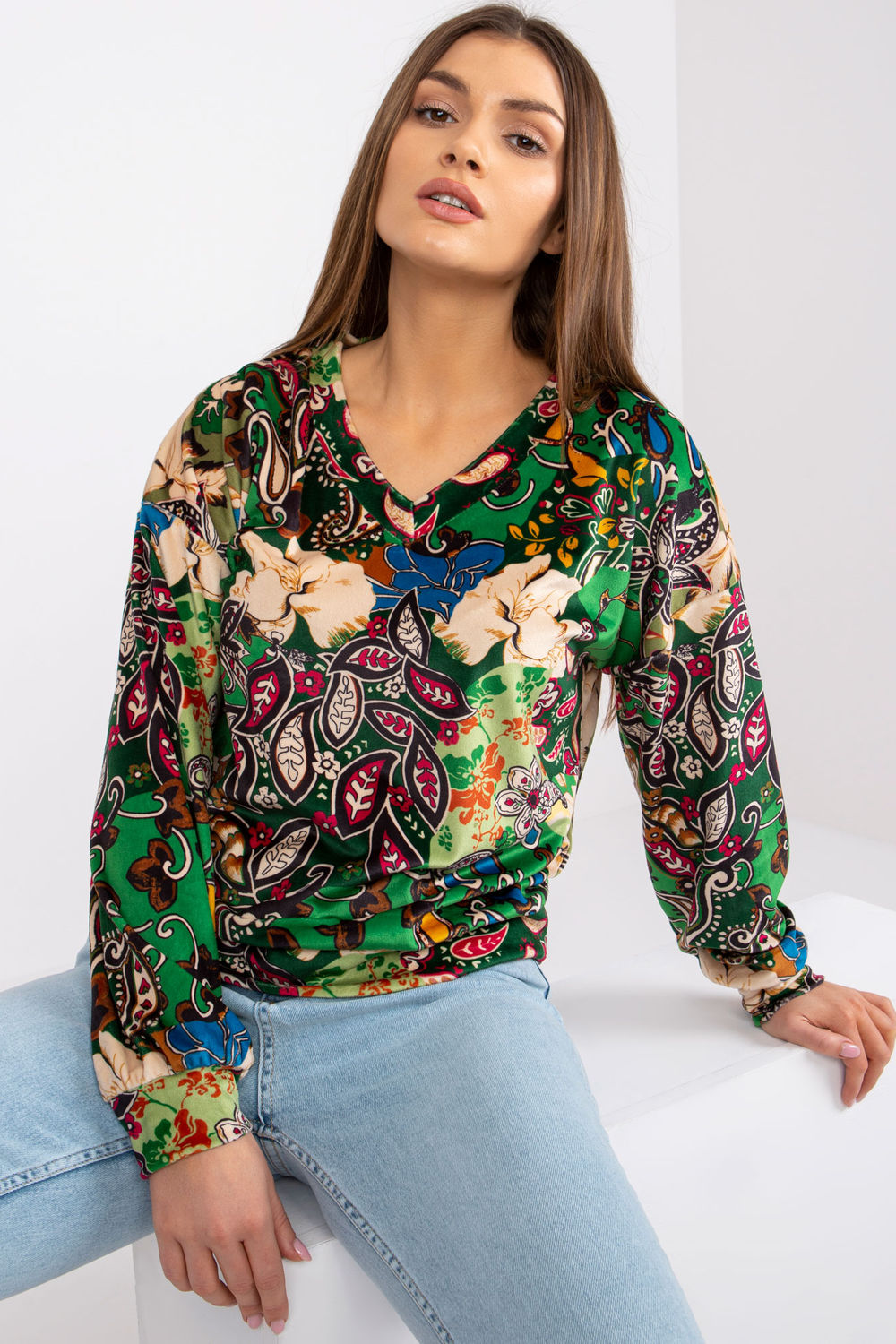 Bluzka Model DHJ-BZ-6033-2.46P Green - Italy Moda162583 - Zielony - obrazek 2
