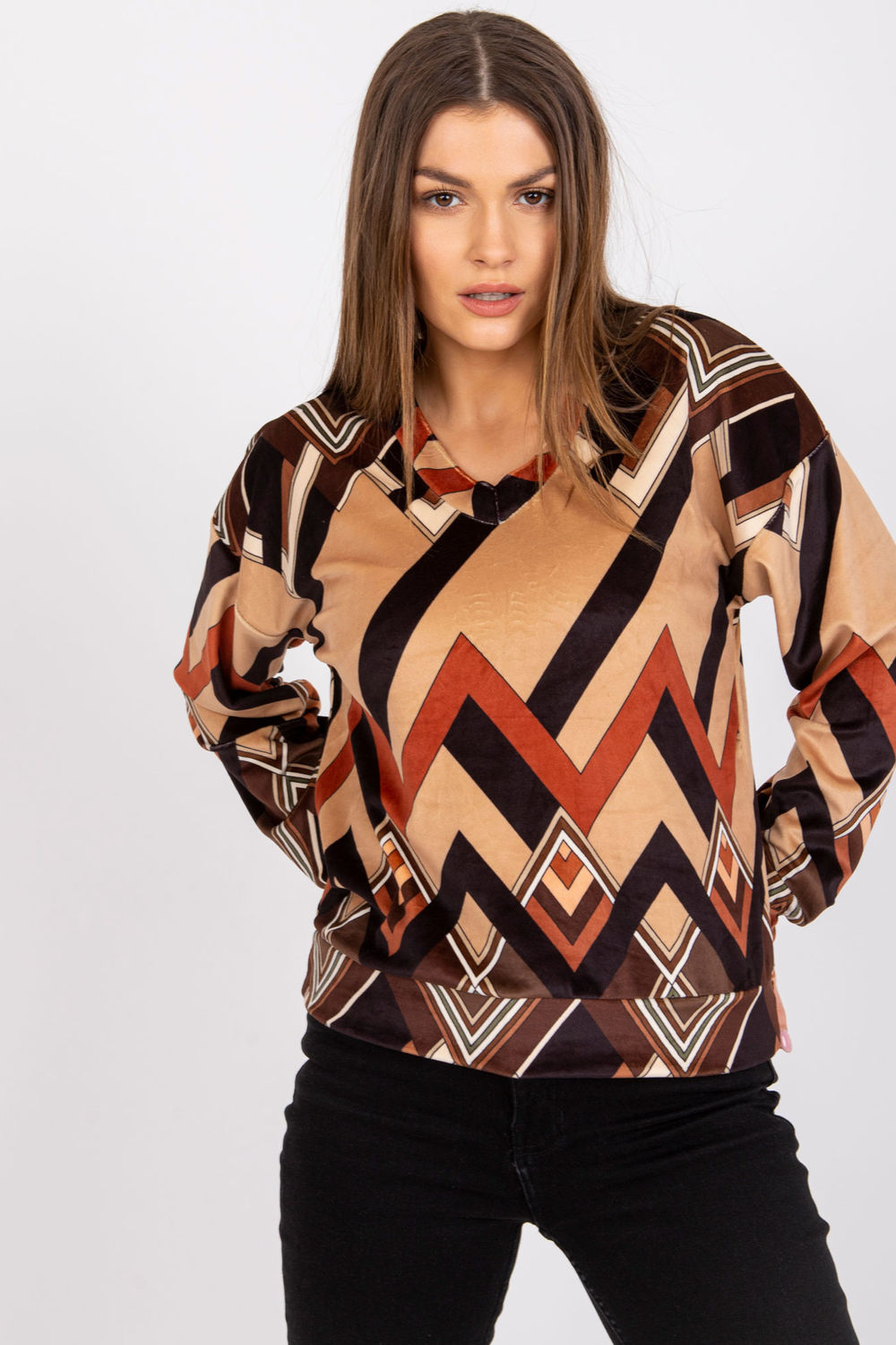 Bluzka Model DHJ-BZ-6033-1.49P Brown - Italy Moda162586 - Brązowy