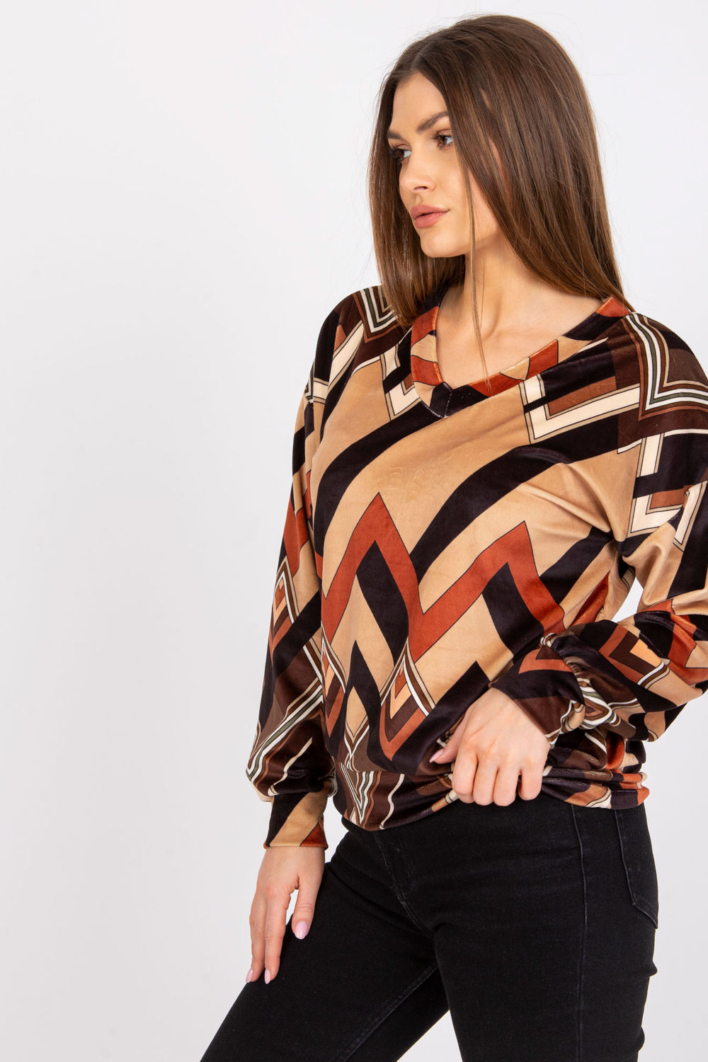 Bluzka Model DHJ-BZ-6033-1.49P Brown - Italy Moda162586 - Brązowy - obrazek 2