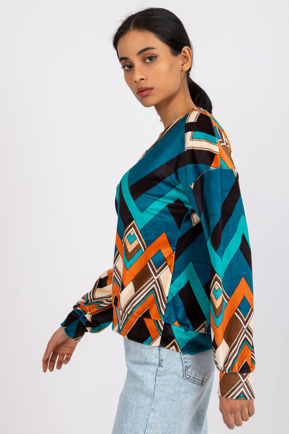 Bluzka Model DHJ-BZ-6033-1.49P Morski - Italy Moda162587 - Zielony - obrazek 2
