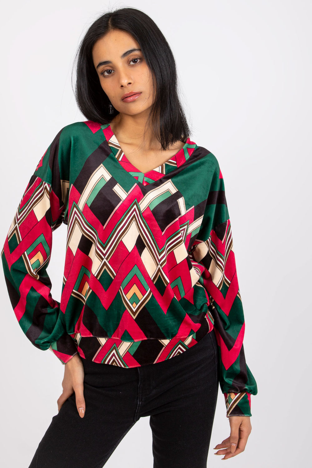 Bluzka Model DHJ-BZ-6033-1.49P Green - Italy Moda162588 - Zielony