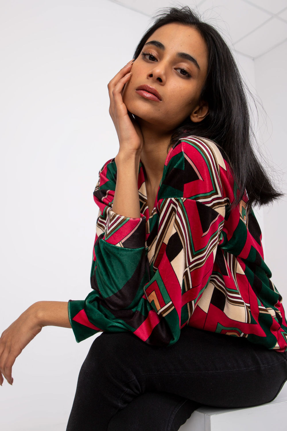 Bluzka Model DHJ-BZ-6033-1.49P Green - Italy Moda162588 - Zielony - obrazek 2