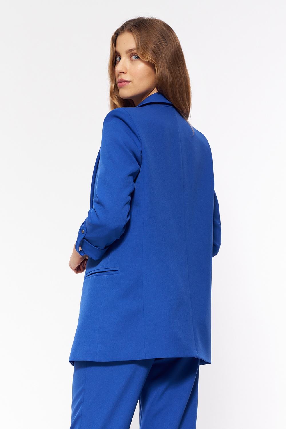 Chabrowa marynarka oversize Z43 Chaber - Nife163404 - Niebieski - obrazek 3