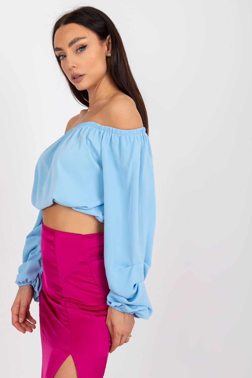 Bluzka Model DHJ-BZ-6816.57 Light Blue - Italy Moda164635 - Niebieski - obrazek 2