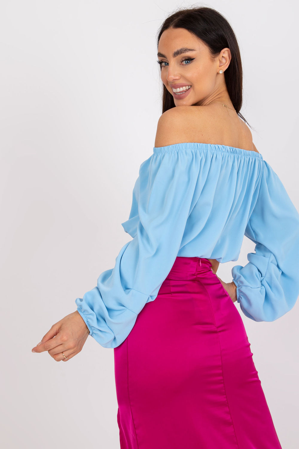 Bluzka Model DHJ-BZ-6816.57 Light Blue - Italy Moda164635 - Niebieski - obrazek 3