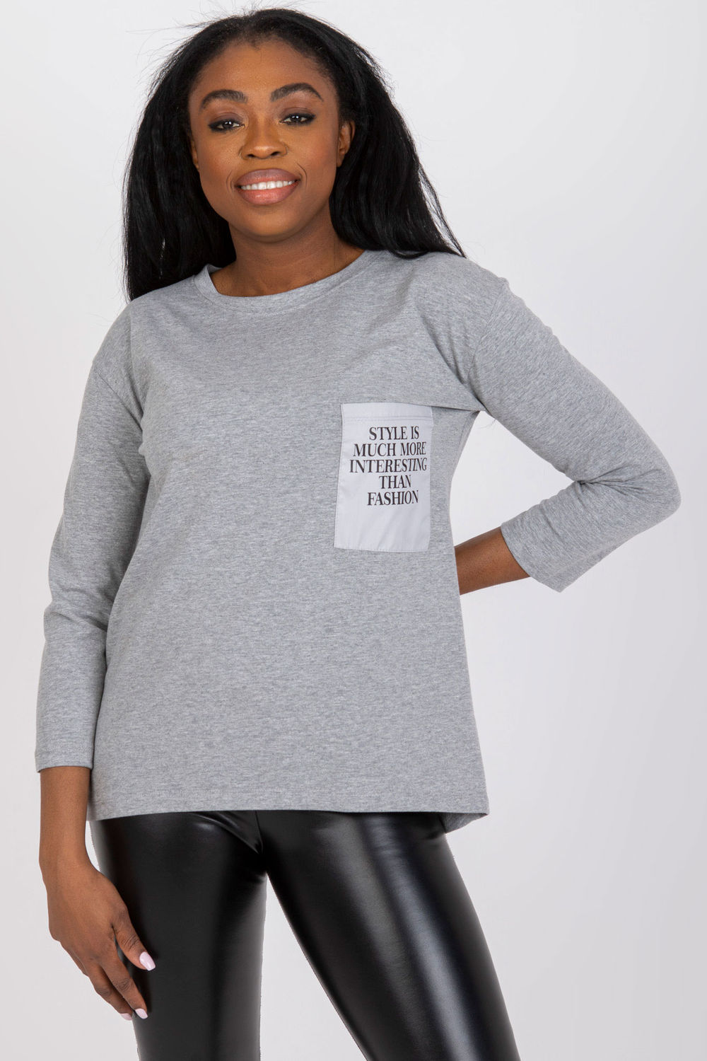 Bluzka Model EM-BZ-N612.64P Grey - Ex Moda164754 - Szary