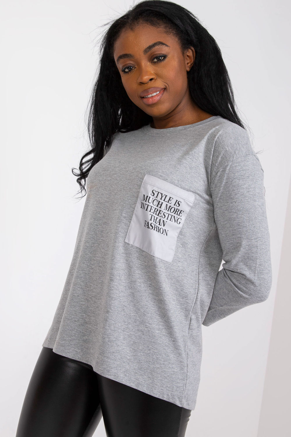 Bluzka Model EM-BZ-N612.64P Grey - Ex Moda164754 - Szary - obrazek 2