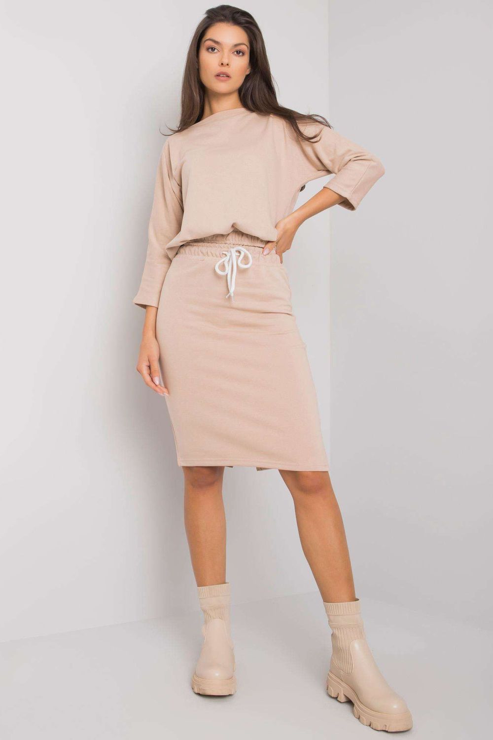 Spódnica Komplet Model EM-KMPL-621.21P Beige - Ex Moda164776 - Beżowy - obrazek 2
