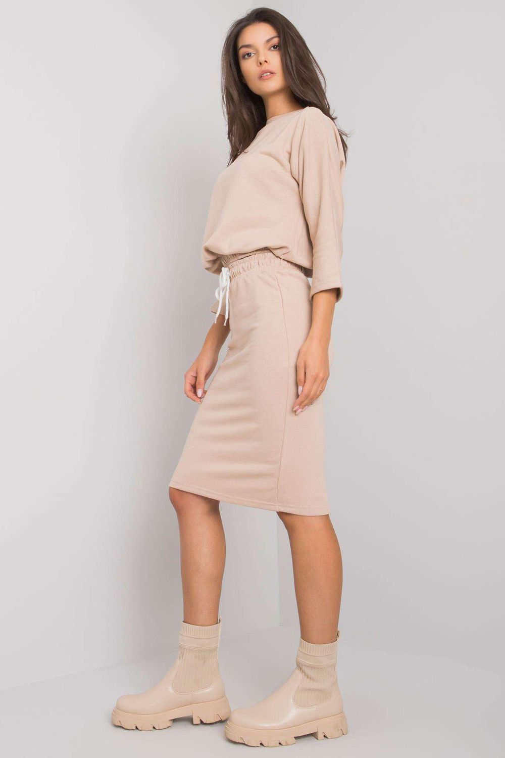 Spódnica Komplet Model EM-KMPL-621.21P Beige - Ex Moda164776 - Beżowy - obrazek 3