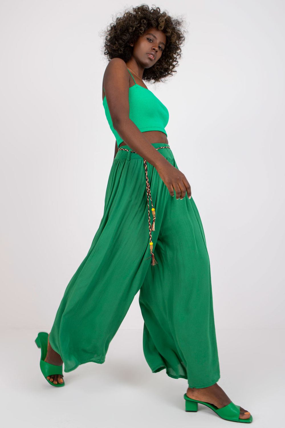 Spodnie Damskie Model TW-SP-BI-81733.14 Green - Och Bella166060 - Zielony - obrazek 3