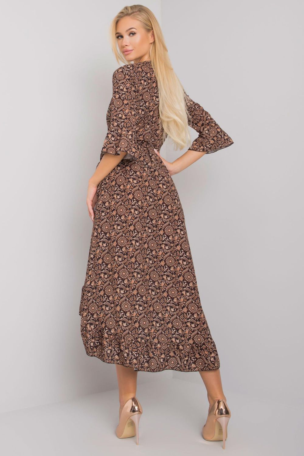 Sukienka Model TW-SK-BI-24502-3.46P Black/Beige - Och Bella166064 - Beżowy - obrazek 3