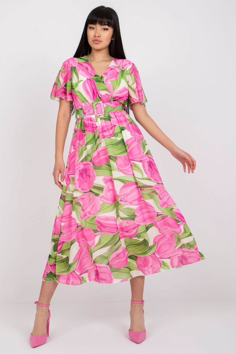 Sukienka Model DHJ-SK-15967.54P Pink - Italy Moda166179 - Różowy