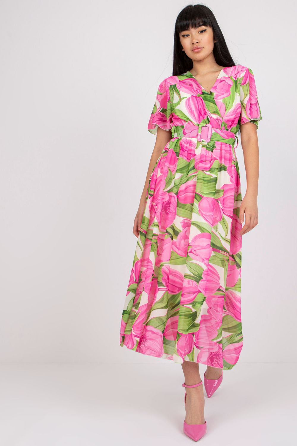 Sukienka Model DHJ-SK-15967.54P Pink - Italy Moda166179 - Różowy - obrazek 2
