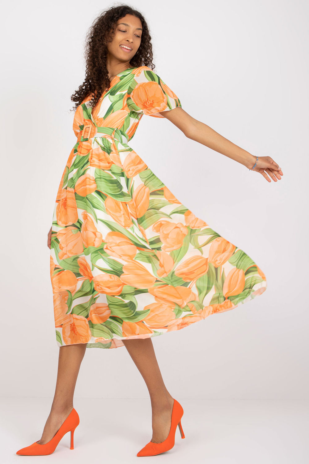 Sukienka Model DHJ-SK-15967.54P Orange - Italy Moda166181 - Pomarańczowy - obrazek 2