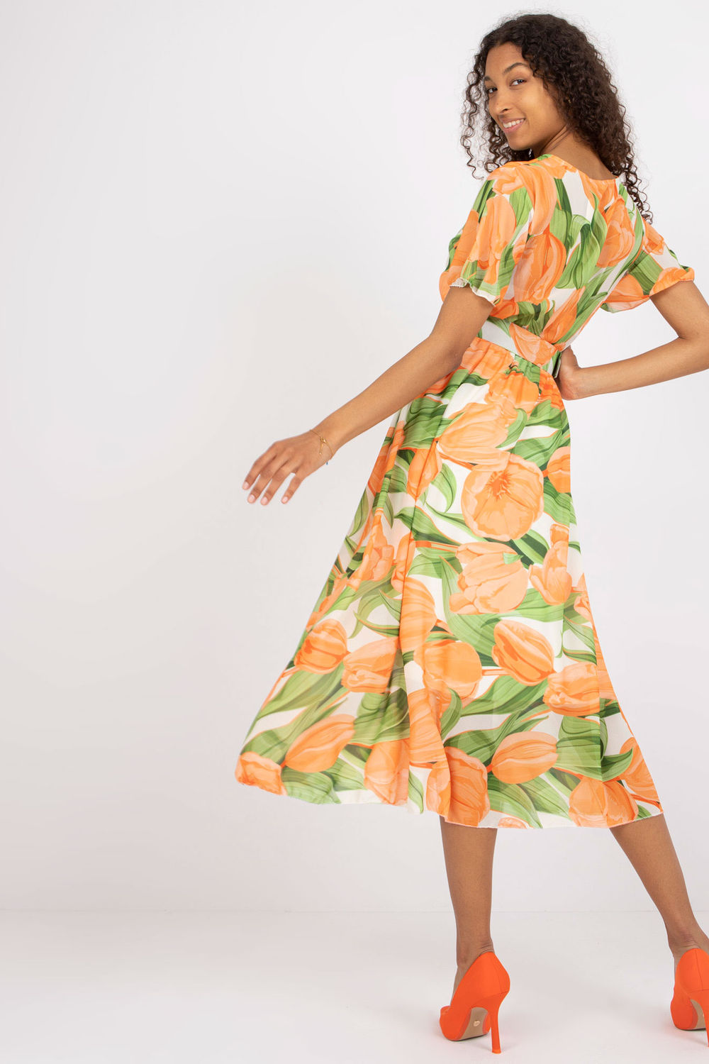 Sukienka Model DHJ-SK-15967.54P Orange - Italy Moda166181 - Pomarańczowy - obrazek 3