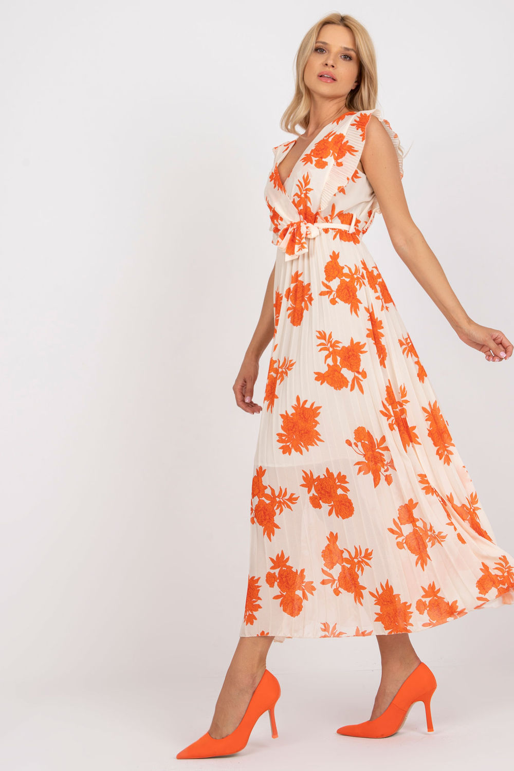Sukienka Model DHJ-SK-13166.94P Orange - Italy Moda166332 - Pomarańczowy