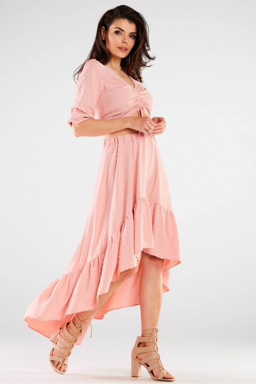 Bluzka Model A423 Powder Pink - awama166784 - Różowy - obrazek 4
