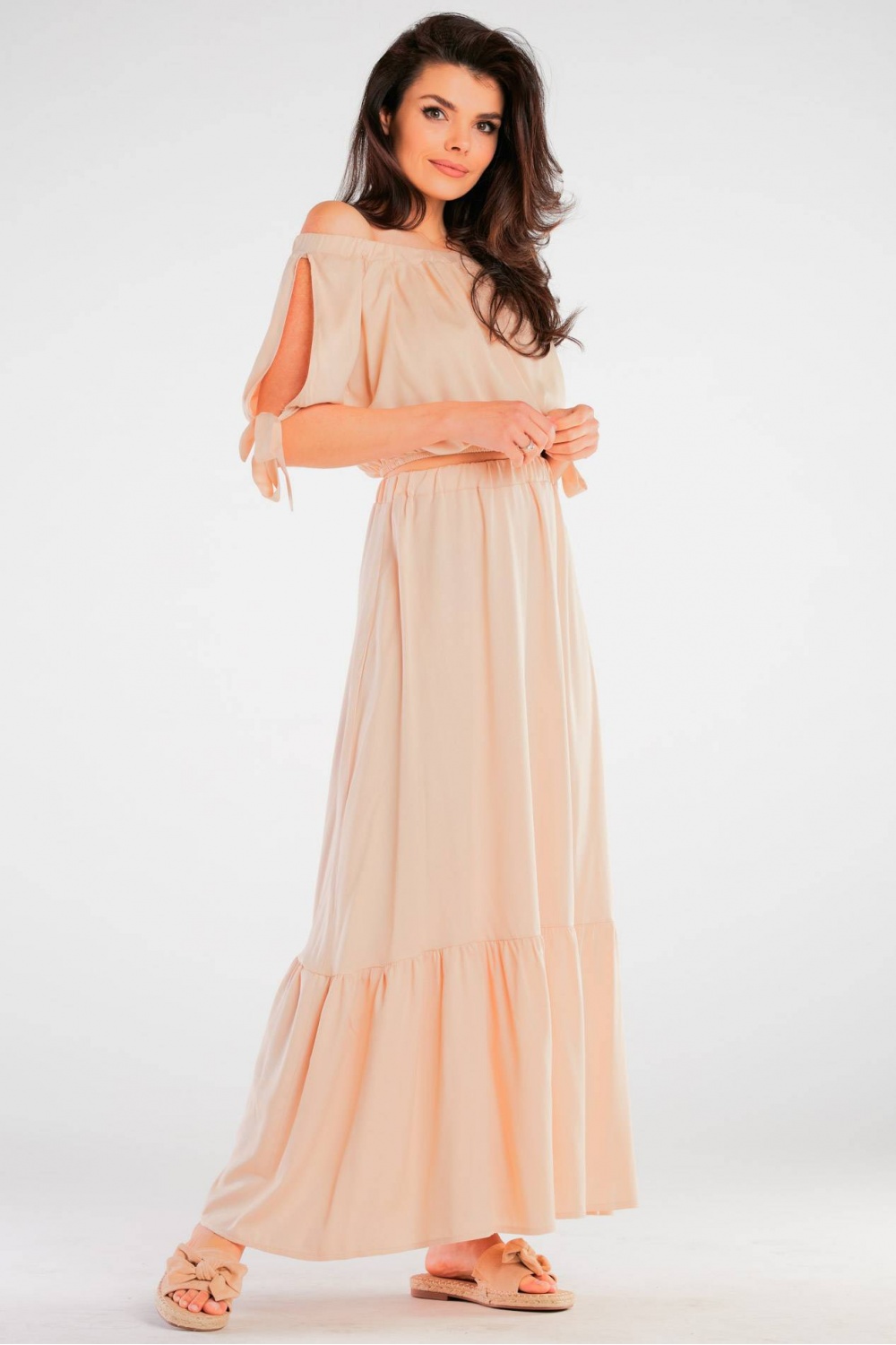 Bluzka Model A430 Beige - awama166800 - Beżowy - obrazek 2