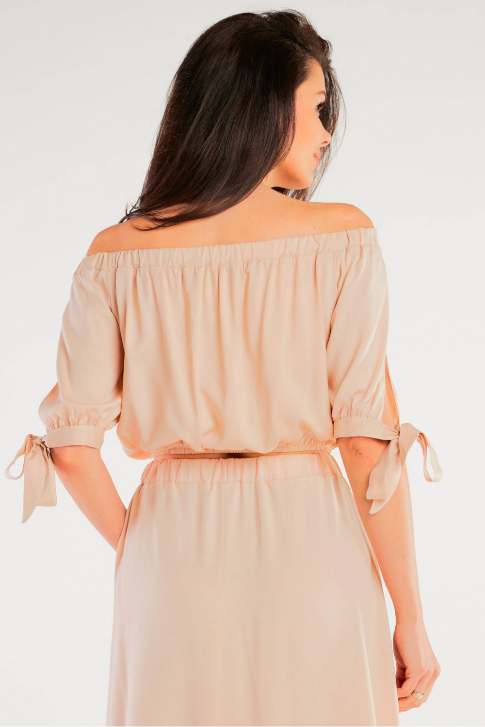 Bluzka Model A430 Beige - awama166800 - Beżowy - obrazek 3