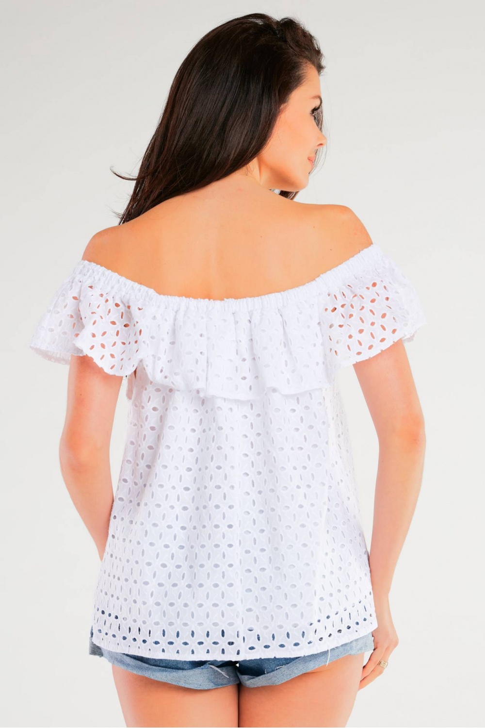 Bluzka Model A437 White - awama166803 - Biały - obrazek 3