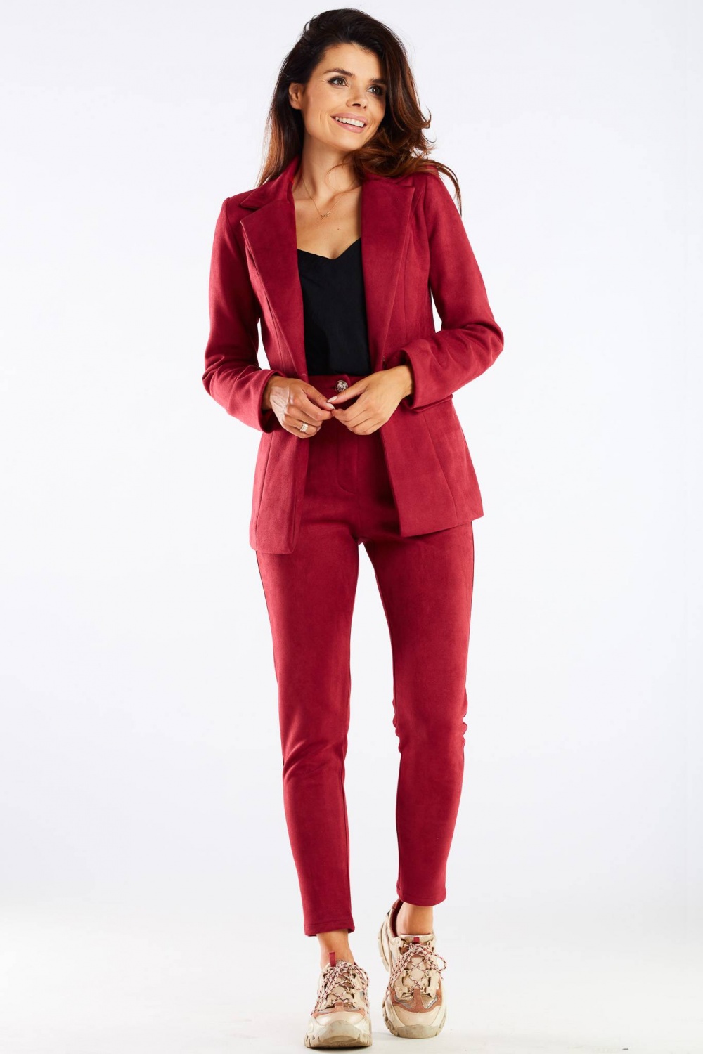 Spodnie Damskie Model A461 Bordo - awama166819 - Czerwony