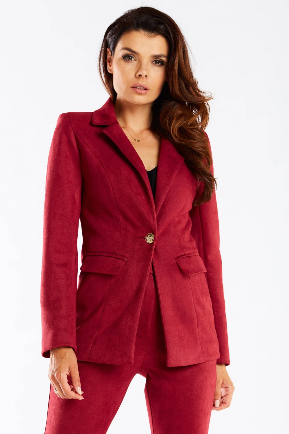 Żakiet Model A460 Bordo - awama166821 - Czerwony