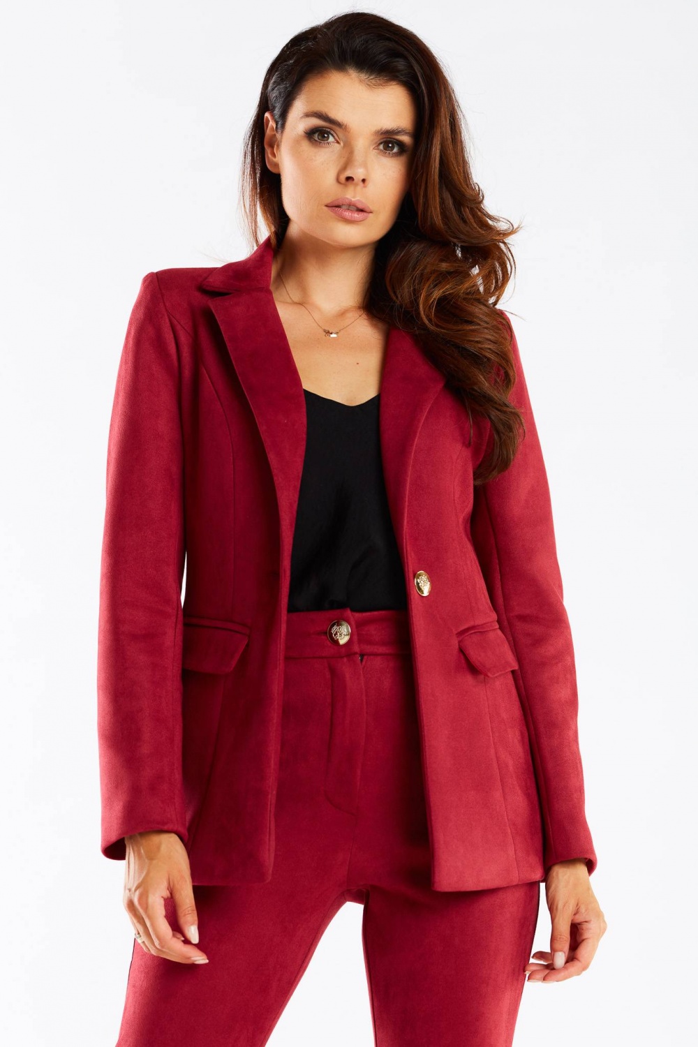 Żakiet Model A460 Bordo - awama166821 - Czerwony - obrazek 2