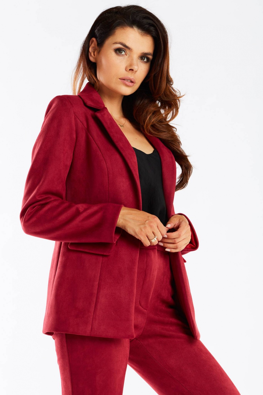 Żakiet Model A460 Bordo - awama166821 - Czerwony - obrazek 3