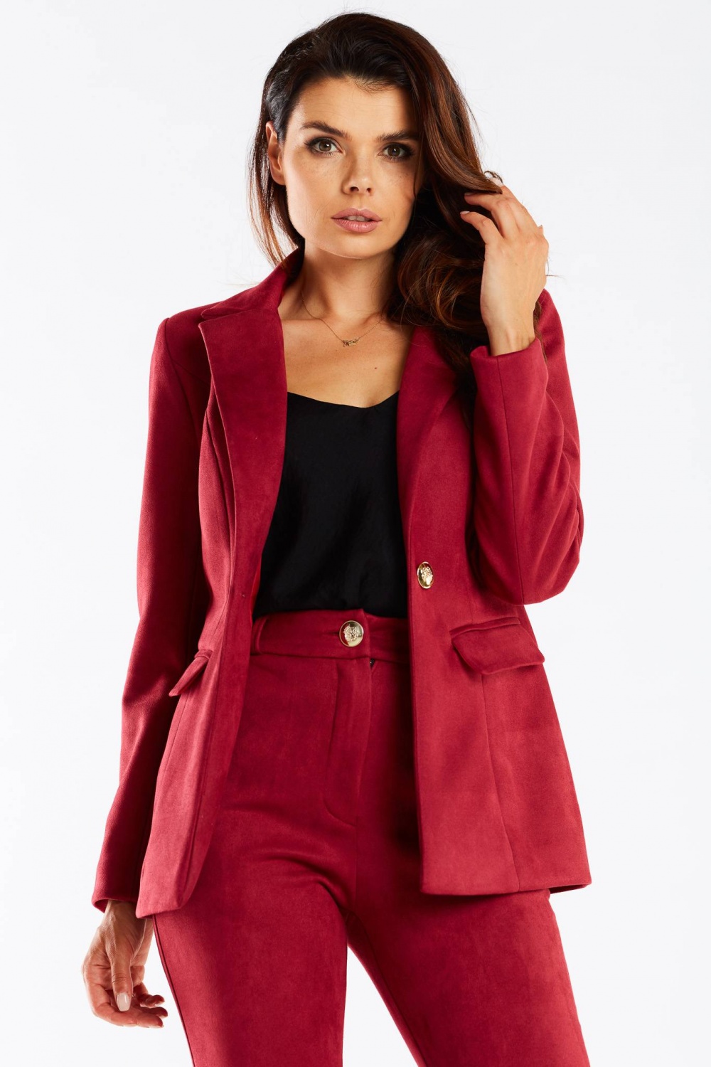 Żakiet Model A460 Bordo - awama166821 - Czerwony - obrazek 4