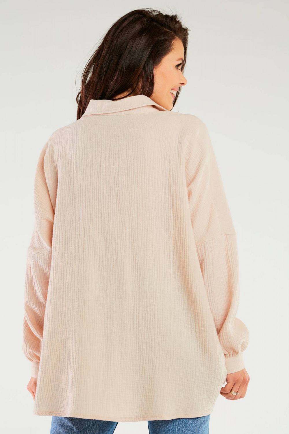 Koszula Damska Model M264 Beige - Infinite You166827 - Beżowy - obrazek 3