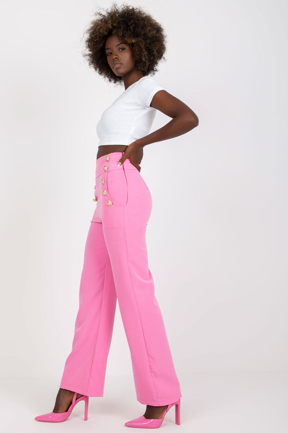 Spodnie Damskie Model DHJ-SP-16008.01X Pink - Italy Moda166962 - Różowy - obrazek 2