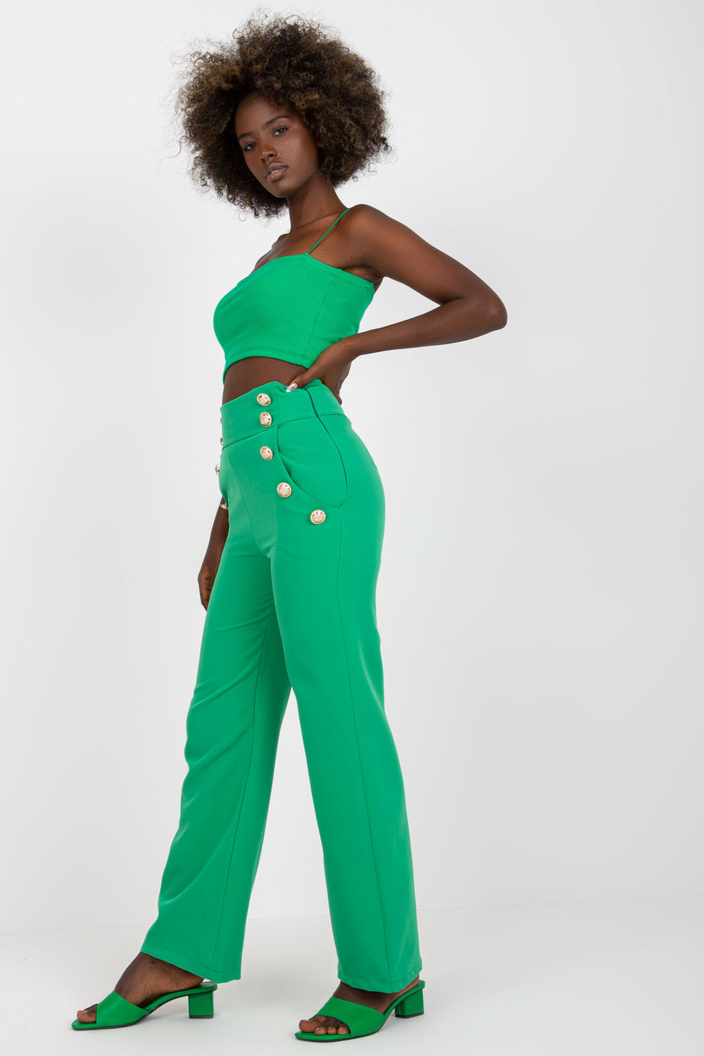 Spodnie Damskie Model DHJ-SP-16008.01X Green - Italy Moda166963 - Zielony - obrazek 2