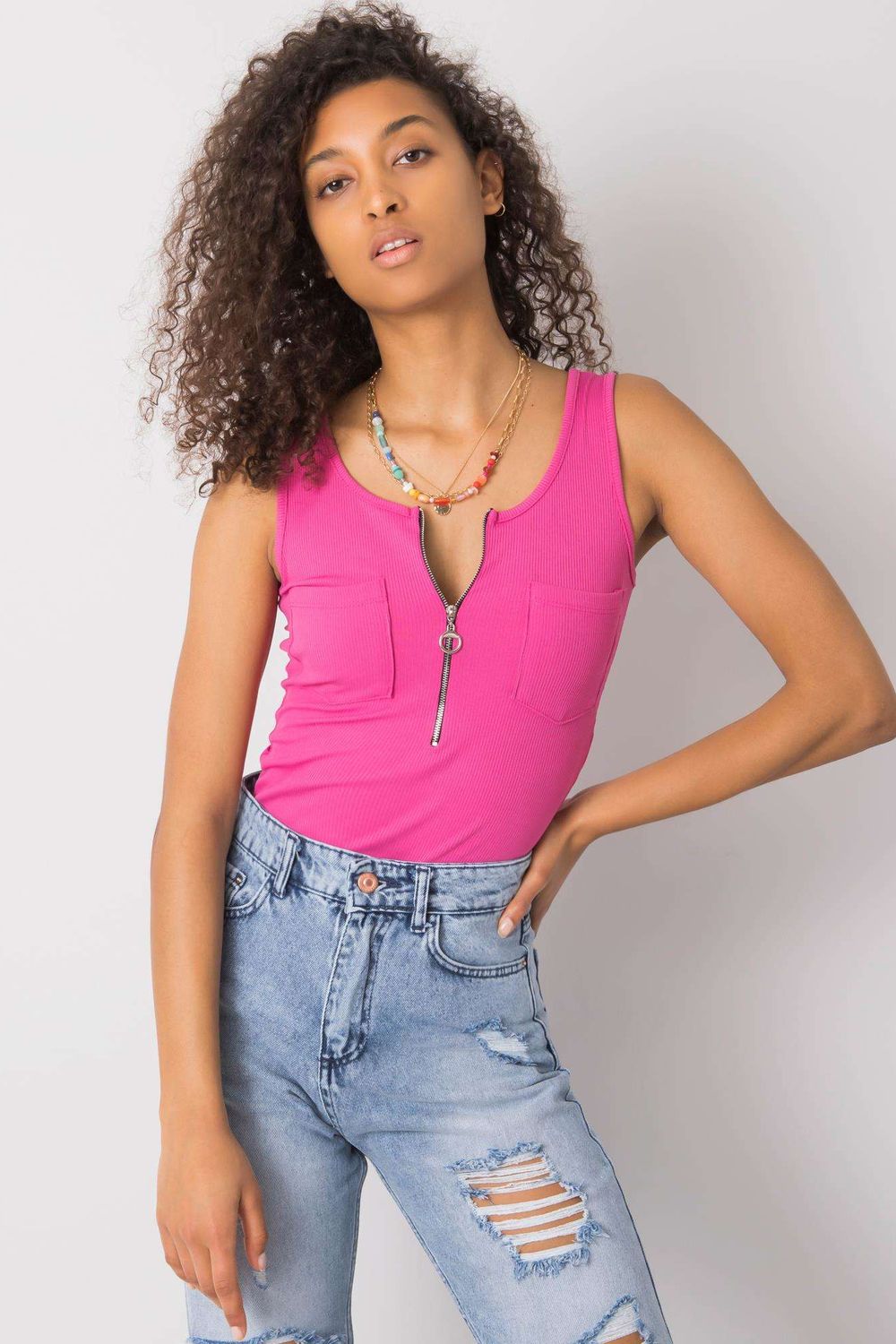Koszulka Top MOdel DHJ-TP-13287.36P Pink - Italy Moda167384 - Różowy - obrazek 2