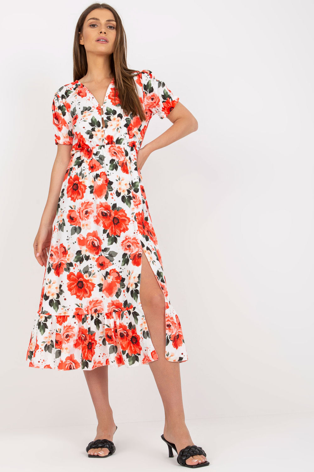 Sukienka Model DHJ-SK-7006-5.77 White/Red - Italy Moda167584 - Czerwony