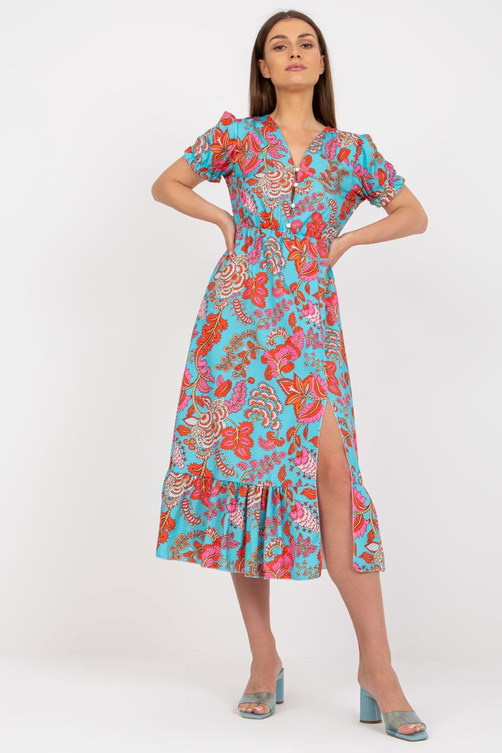 Sukienka Model DHJ-SK-7006-4.37 Light Blue - Italy Moda167585 - Niebieski