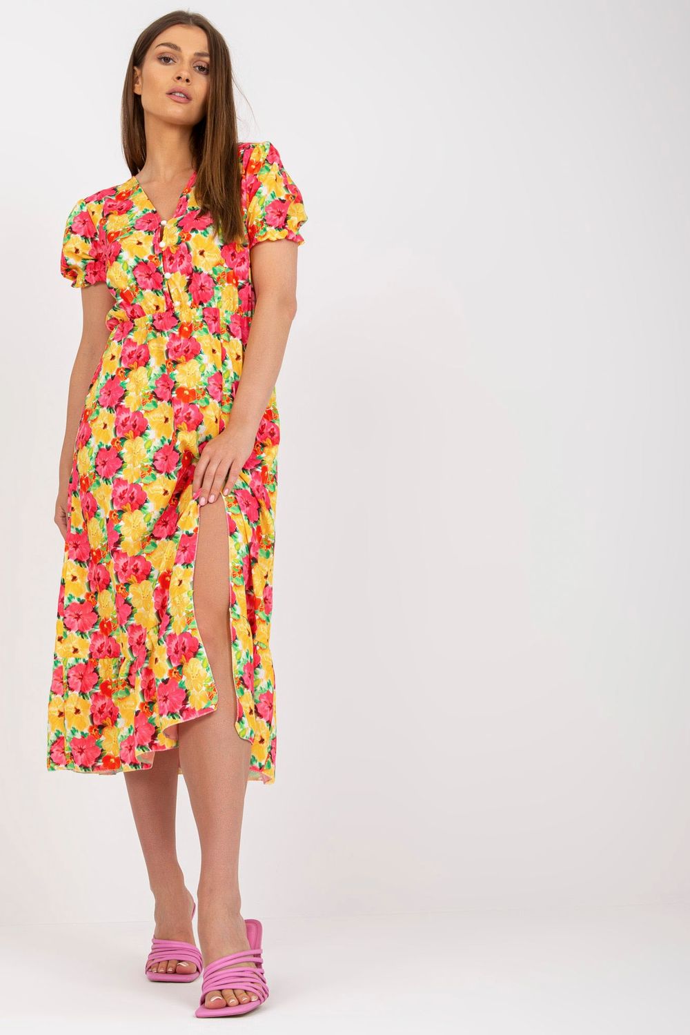 Sukienka Model DHJ-SK-7006-3.39 Yellow - Italy Moda167586 - Żółty - obrazek 2