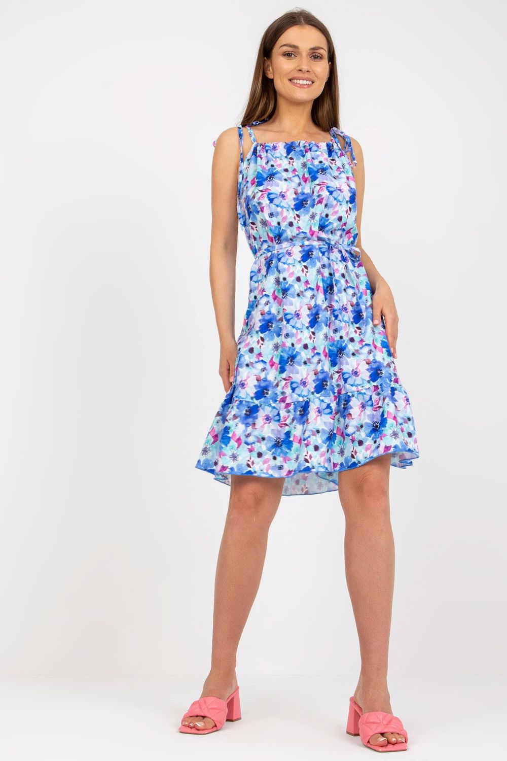 Sukienka Model WN-SK-0806-3.22 White/Blue - Rue Paris168290 - Niebieski