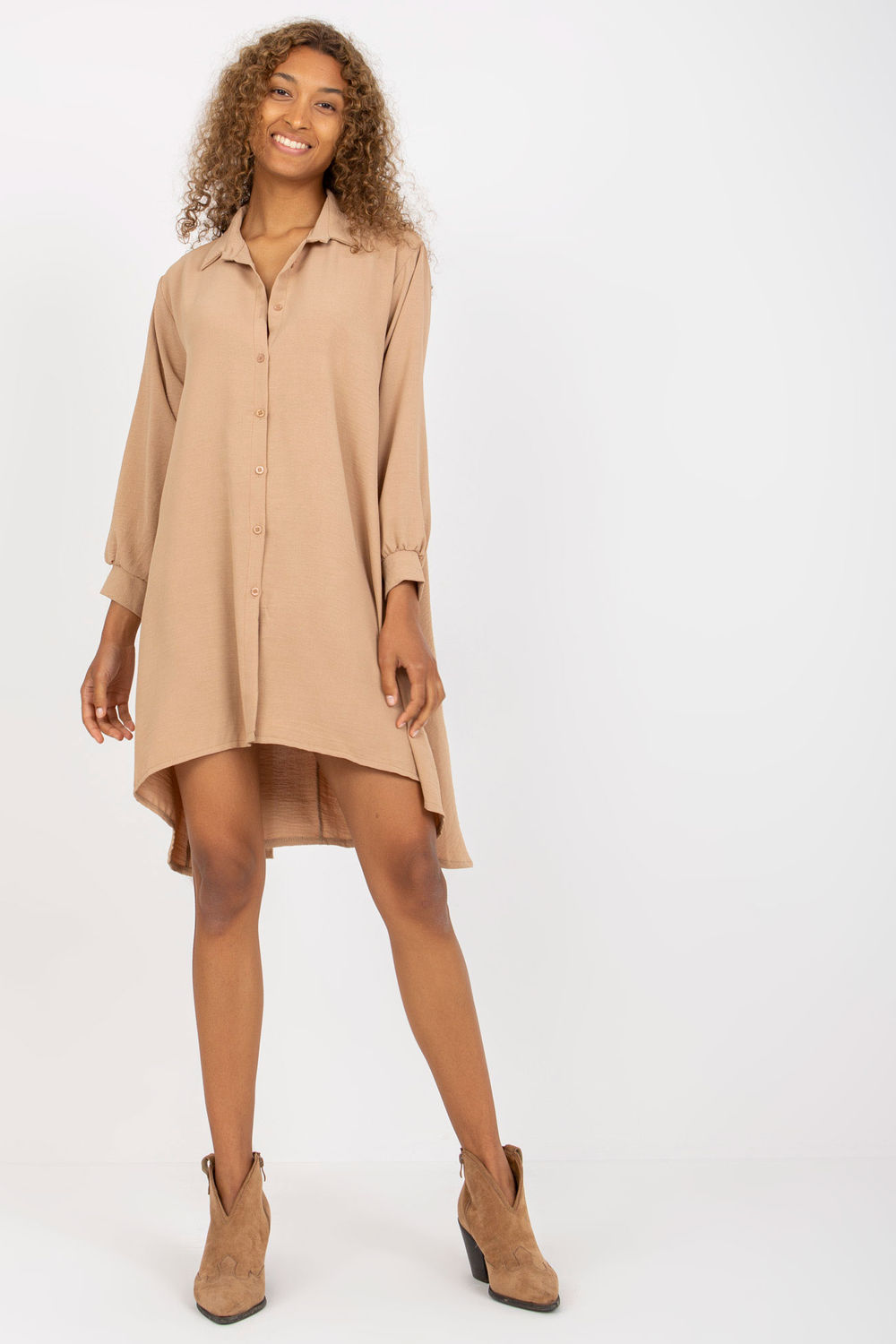 Sukienka Model DHJ-SK-15092.57P Camel - Italy Moda168804 - Brązowy