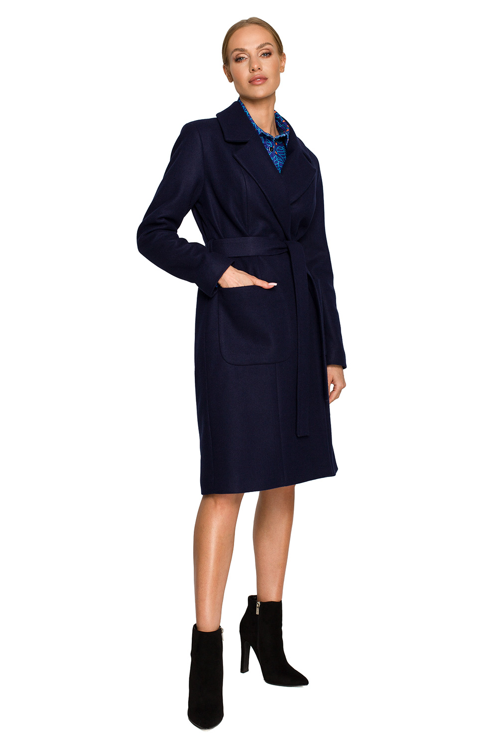 Płaszcz Model MOE708 Navy - Moe169939 - Granatowy