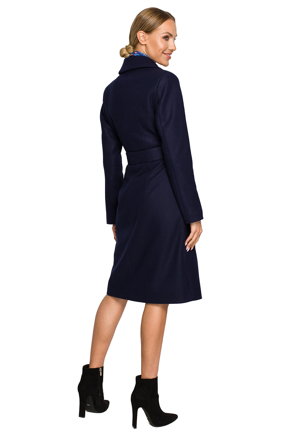 Płaszcz Model MOE708 Navy - Moe169939 - Granatowy - obrazek 3