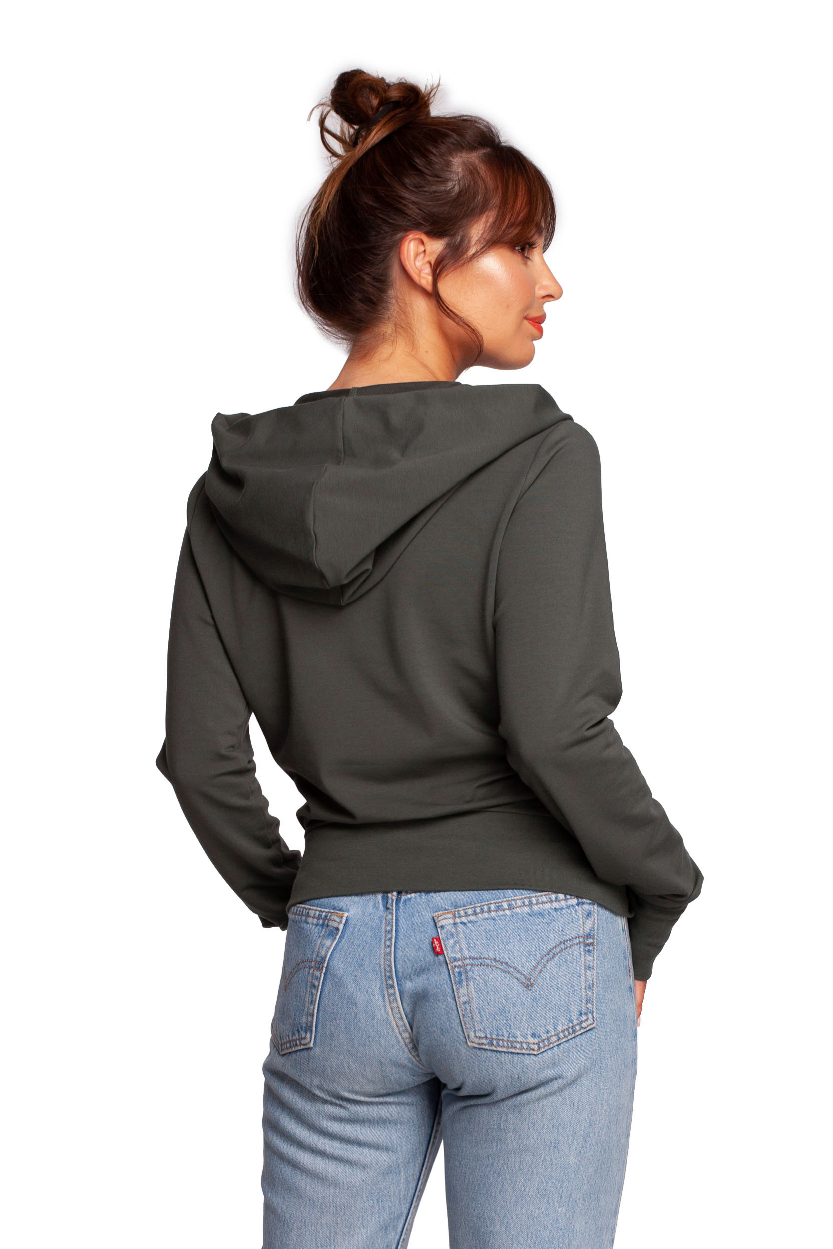 Bluza Damska Model B246 Militare Green - BeWear170174 - Zielony - obrazek 3